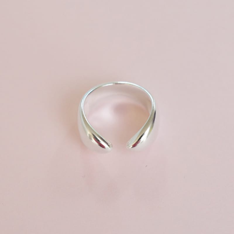 geegee [silver925] leaf open ring - 2color
