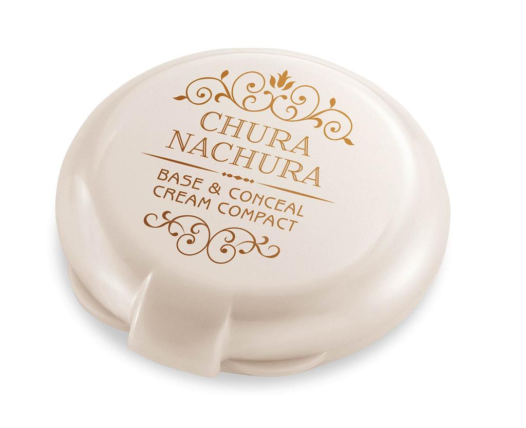 Churanachura Blemish Concealing Powder Cream Pact [10g UV Protection SPF50+ PA++++] Cream Foundation (Waterproof) Concealer, 100% Natural