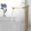 Modern Basin Sink Bathroom Faucet Deck Mounted Hot Cold Water Basin Mixer Taps Gold Lavatory Sink Tap Stainless Steel Faucets