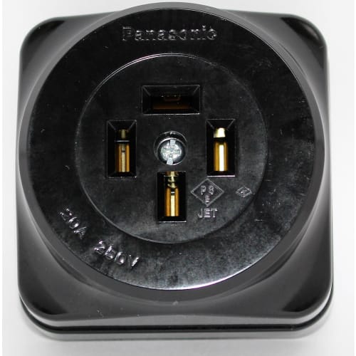 Panasonic Grounded 3P20A Square Outlet Black WK1420