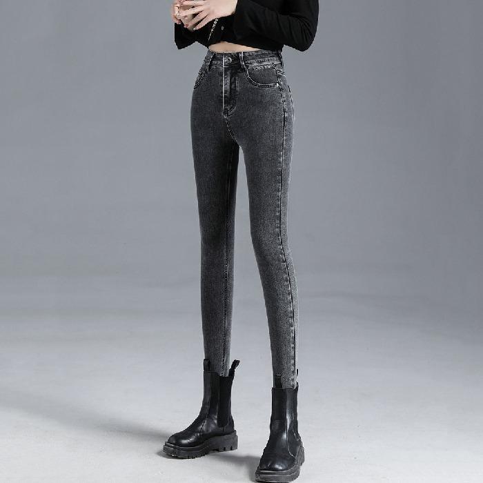 High-waisted Small Foot Jeans Women Spring and Autumn Tight Slim Elastic Pants Denim Jeans Pencil Pants