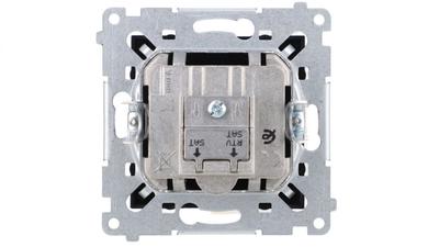 Simon 54 Double Satellite-Sat-Rtv Antenna Socket (Module) Black Matte Dask2.01/49