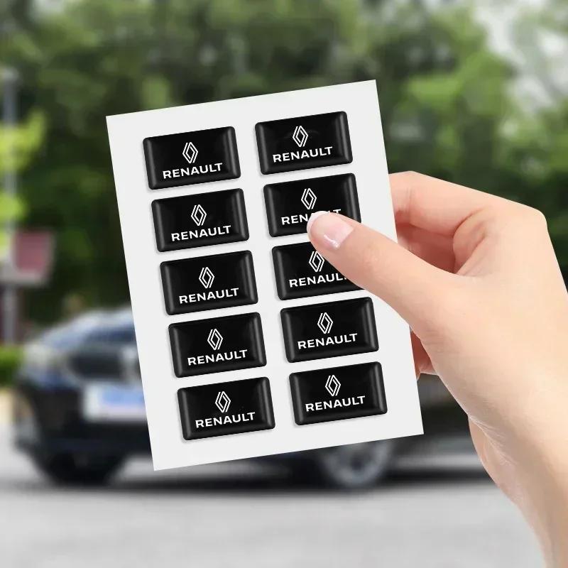 2026 Hot For Renault Interior Stickers 10pcs Car Styling 3D Small Emblem Badge Stickers For Renault DACIA Scenic Loguna Twingo S