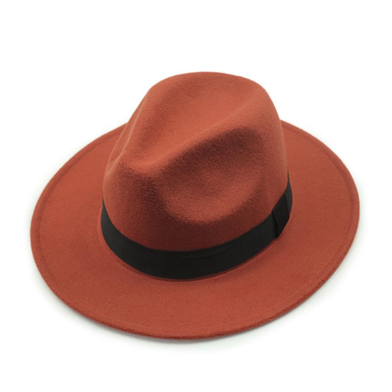 Fedora Unisex Vintage de Ala Ancha - Estilo Europeo y Americano Otoño/Invierno Sombrero de Fieltro de Lana Sintética
