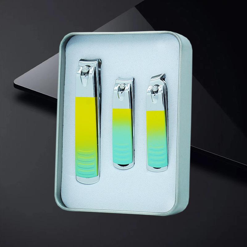 Nail Care Gift Set: Portable Tin Box with Clippers, Scissors, Tweezers, and Ear Spoon