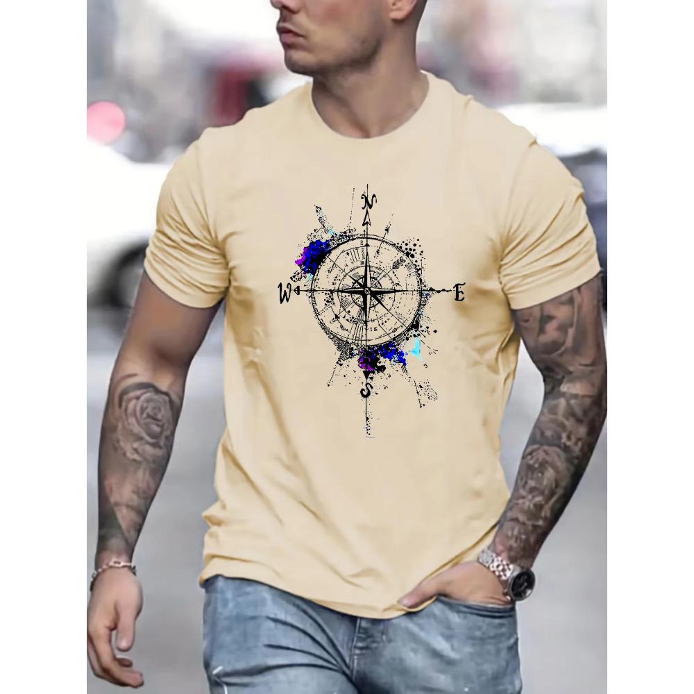Men's Printing Simple Comfortable Digital Daily Pure Cotton T-Shirts Men’s