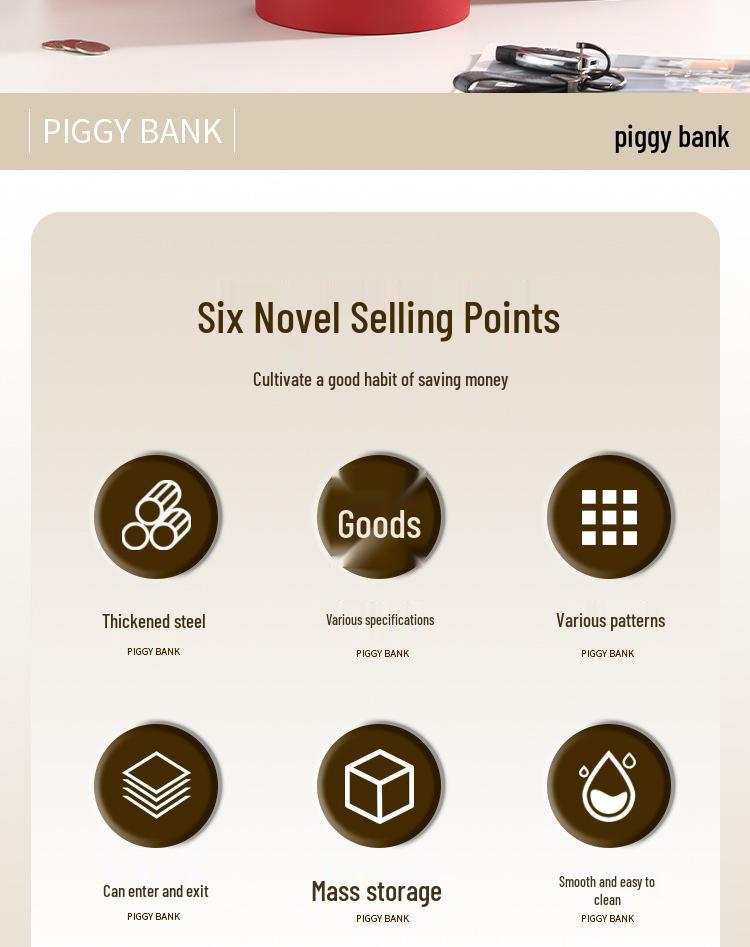 2025 Ulusal Trend Tarzı Kırılmaz Kumbara - Yetişkinler ve Çocuklar İçin - Şanslı Tasarruf, Kalınlaştırılmış Tasarım