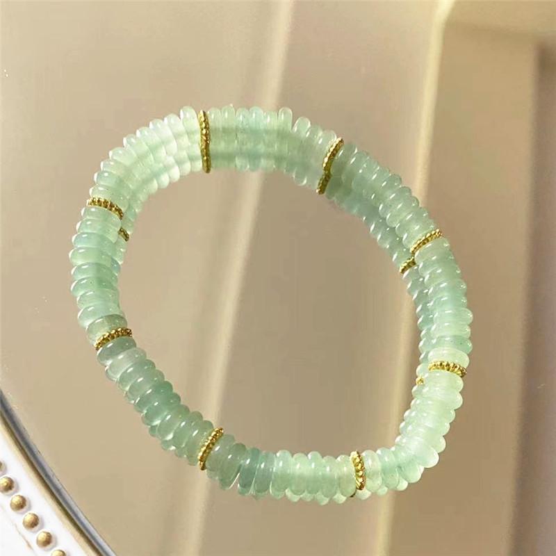 Panzhu Tablet Bracelet Dongling Jade Blue Pattern Stone Aquamarine Bracelet Grape Jade Shoushan Stone