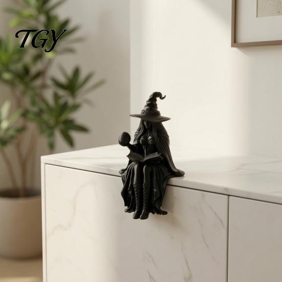 Unique Holiday Gift 3D Printed Fortune Teller Figurine, Halloween Mystic Gypsy Statue for Shelf Dark Fantasy Desk Ornament Tabletop Display,