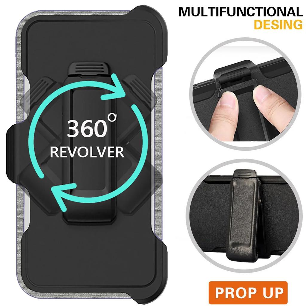 3 IN 1 Heavy Duty Armor Shockproof + Belt Clip Case For Samsung Galaxy S24 S22 S21 S20 S23 ULTRA S10 Note 20 Cover For Iphone 15 14 13 12 11 Pro Max