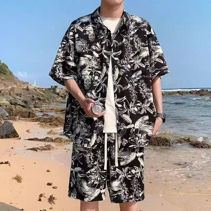 Retro Summer Short Sleeve Shirt Set - Youth Fashion & Breathable Design