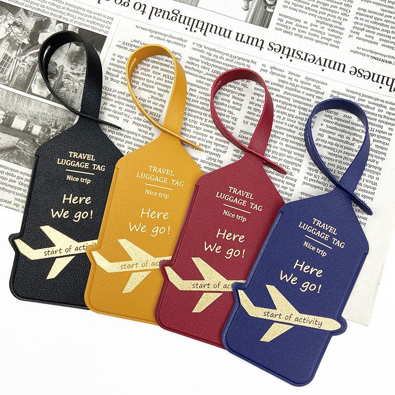 Doppelseitiger PU-Leder-Gepäckanhänger mit Flugzeugdesign