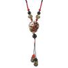 Retro long agate necklace women's versatile fringed pendant pendant temperament high-end sweater chain jewelry