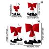 DIY Decorations Bow Hanging Ornaments Red Velvet Bow Knot Christmas Bowknot Pendant  New Year Party