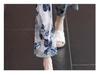 Ice Silk Printed Wide-Leg Women's Pants - Summer 2026, Elastic Waist, Loose Nine-Point Casual Straight-Leg Design