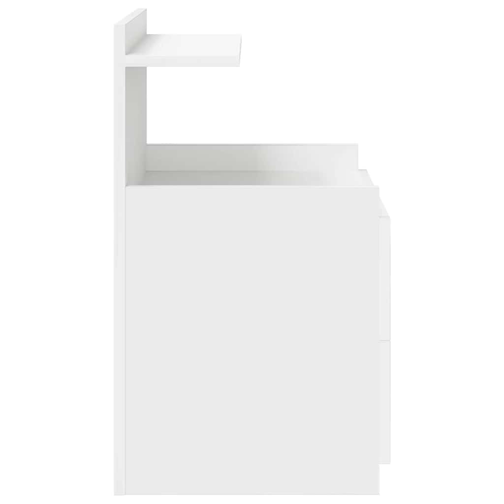 Nightstand with 2 Drawers White 40 x 36.5 x 62 cm