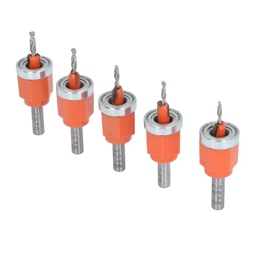 5pcs High Speed Steel Adjustable Depth Drill Bit Hole Opener Bit Set  Woodworking Drilling