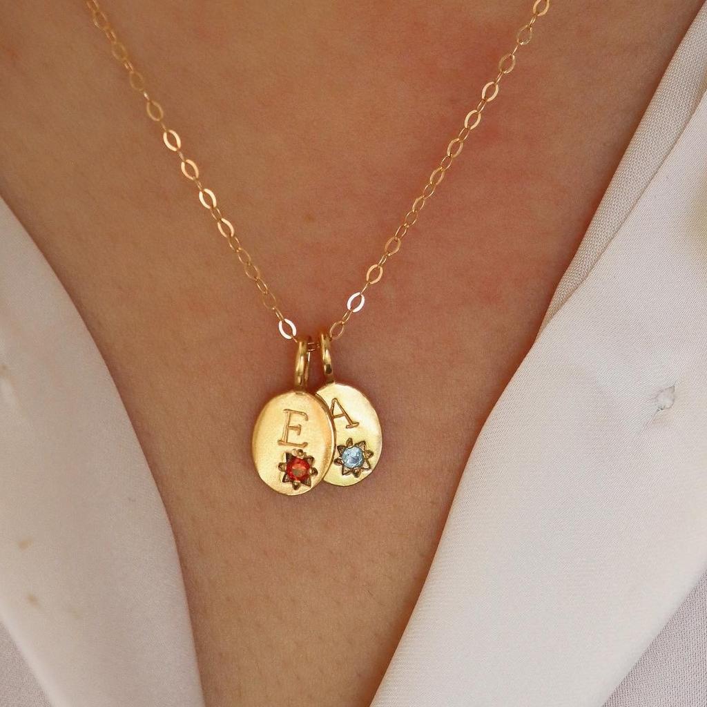 Titanium Steel High Color Retention 26 Letters Zircon 12 Constellations 12 Constellations Color Retention Necklace Plated With 18K Gold