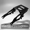 Motorcycle Luggage Rack with Support Arms Versatile Rear Cargo Carrier Bolt-On