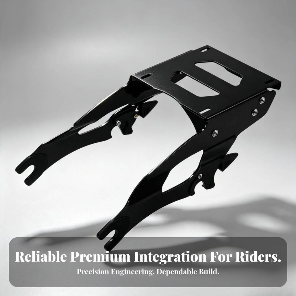 Motorcycle Luggage Rack with Support Arms Versatile Rear Cargo Carrier Bolt-On