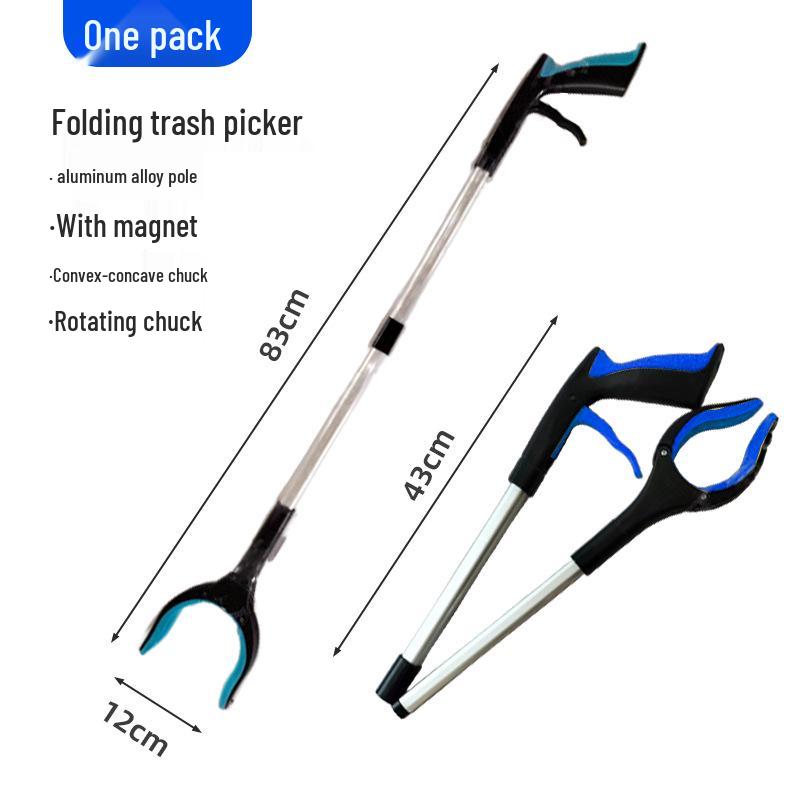 Aluminum Alloy Folding Trash Grabber: Durable Reacher for Household and Sanitation Use