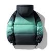 Gradual Change Color Loose Casual Fashion Trendy Versatile Winter New Men's and Women's Hooded White Duck Down Jacket