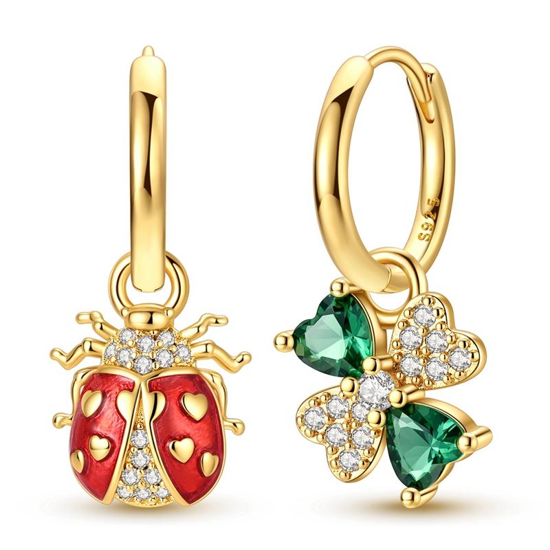 925 Sterling Silver Pendant Earrings for Women Wedding Jewelry Gift Sweet Cherry Butterfly Dragonfly Pony Drop Earrings Eardrop