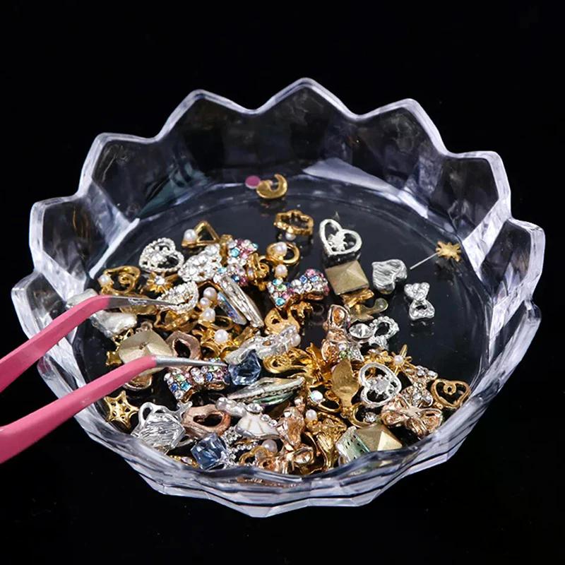 Nail Brush Holder Stand Organizer Case Cleaner Container Storage Box Tray Plate Rhinestone Glitter Display Nail Art Tools