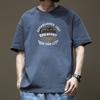 American Ins Retro Trendy Brand Design with Letter Printing Pure Cotton Short Sleeved T-shirt Men's Women's Summer Loose Couple Top