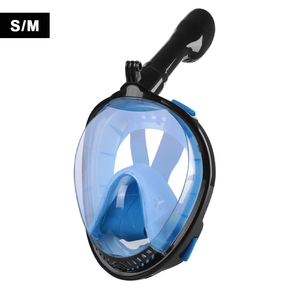 Full Dry Snorkel Mask Silicone Full Face Anti-Fog Panoramic View Diving Mask for Snorkeling Gear-M4