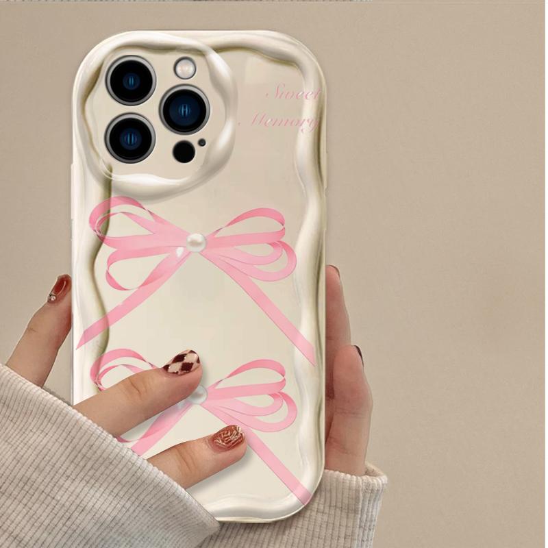 Black Bowknot Heart Phone Case For iPhone 17 Air 16 15 14 13 12 11 Pro Max Plus Mini SE2020 2022 Shockproof Silicone Back Cover