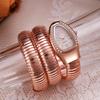 Zhejiang Crafted Snake Shaped Quartz Watch With Elliptical Dial For Trendy Women