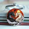 Round Keychain Alloy Key Ring Fashion Decorative Pendant