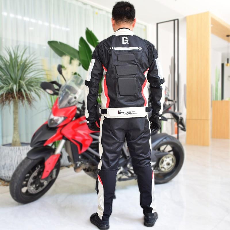Motorcycle Riding Jacket Pants Set Men Women Breathable Protective Gear Anti-Fall Crash Suit