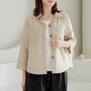 Dedra Women S Back Beaded Collar Shirt Jacket The Black Oue3068