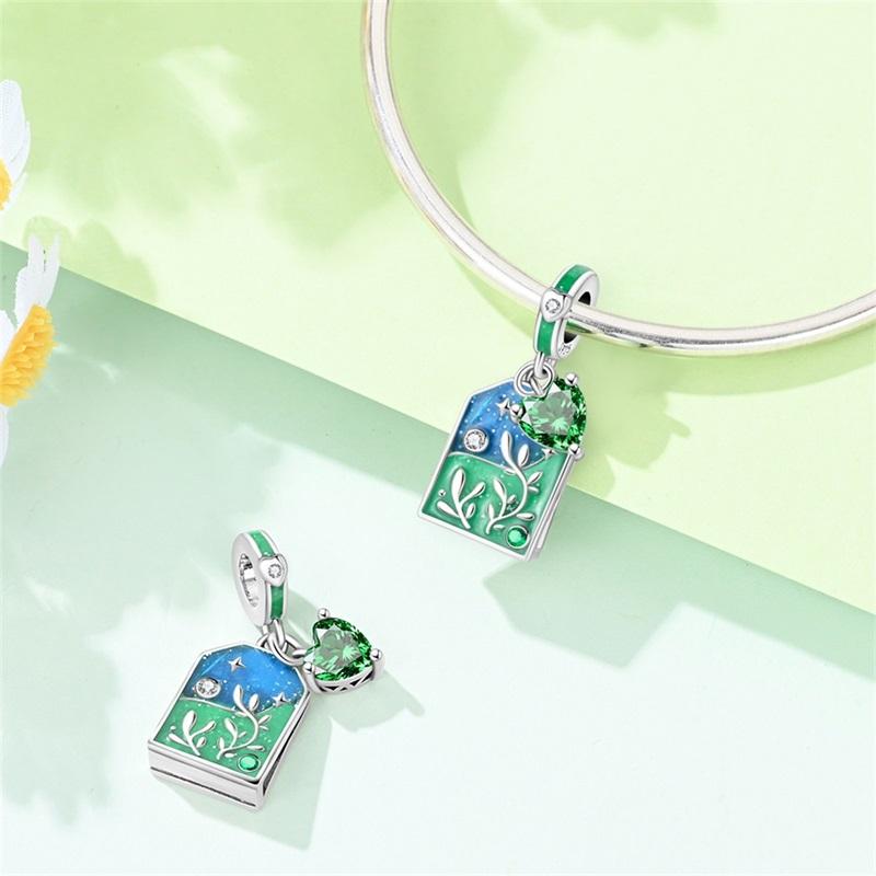 925 Silver Green Series Longing For The Tree Of Free Life Charms Beads For Women Fit Bracelet DIY Jewelry Gift