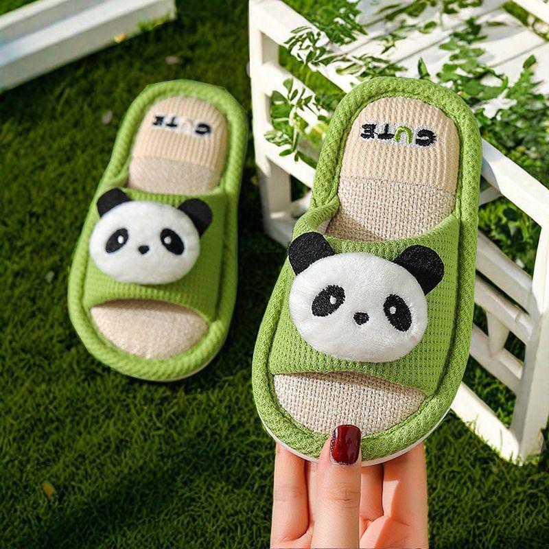 Children's Non-Slip Indoor Cotton Linen Slippers for Little Boys & Girls - Spring/Autumn, Medium/Large Sizes