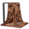 Retro leopard print two-color 91 imitation silk square scarf, female foreign high-end shawl temperament silk scarf