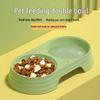 Anti-Tip Double Cat Bowl - Plastic Food & Water Dish