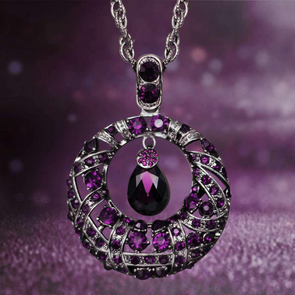 Ethnic Style Long Necklace: Retro Water Drop Pendant with Colored Shell for Fall/Winter