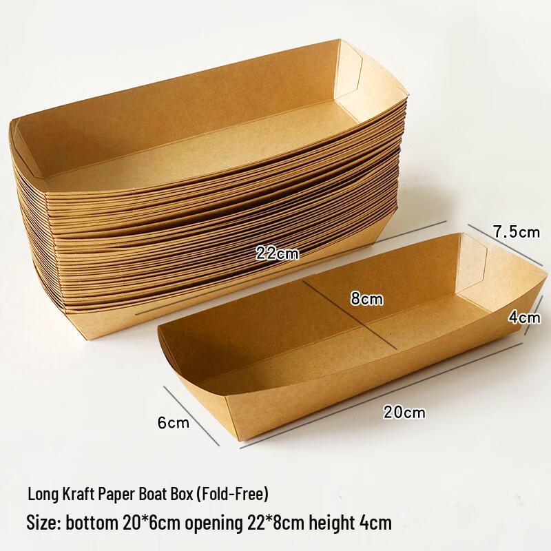 Disposable Kraft Paper Boat Food Containers