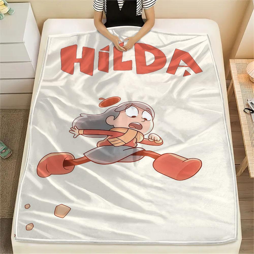 Hilda Poster Printed Flannel Blanket, soft throw for bedroom sofa, washable, fan merchandise, great gift.