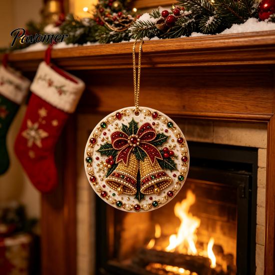 Holiday Tree Decorations Christmas Acrylic Hanging Ornament, Double Side Printed Decorative Piece Decor Pendant, Festive Home Decoration Gift