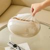 Stylish Tissue Box Cover Holder with Magnetic Pull-Up Design Oval Shape Double Layer Luxury Home Decor