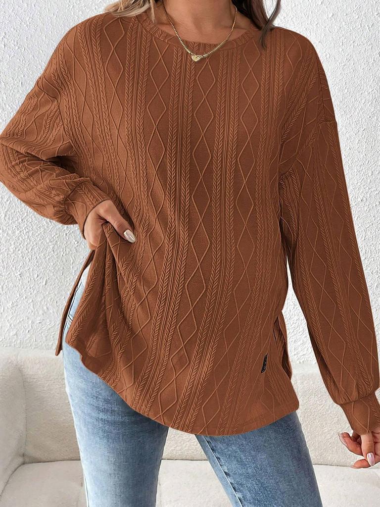 New Maternity Long Sleeve Solid Color Casual Top - Comfortable Round Neck T-shirt
