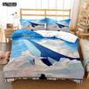 Whales And Girls Digital Print Polyester Bedding Sets Child Covers Duvet Cover Set For Teens Bedding Set Blue And Pink Covers