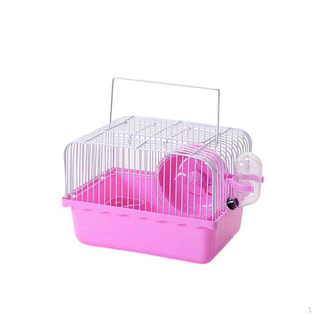 Hamster Cage Small Dish Supplies Feeding with water Bottle Accessories Toys Carry Case