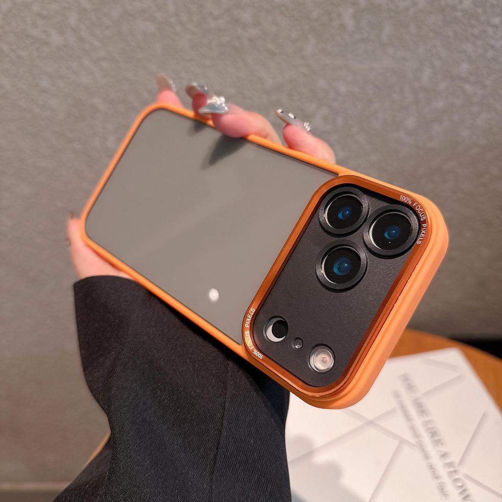 High-Transparency Metal Lens Case for iPhone 14/15/16 Pro/Promax - Drop-Proof Hard Cover