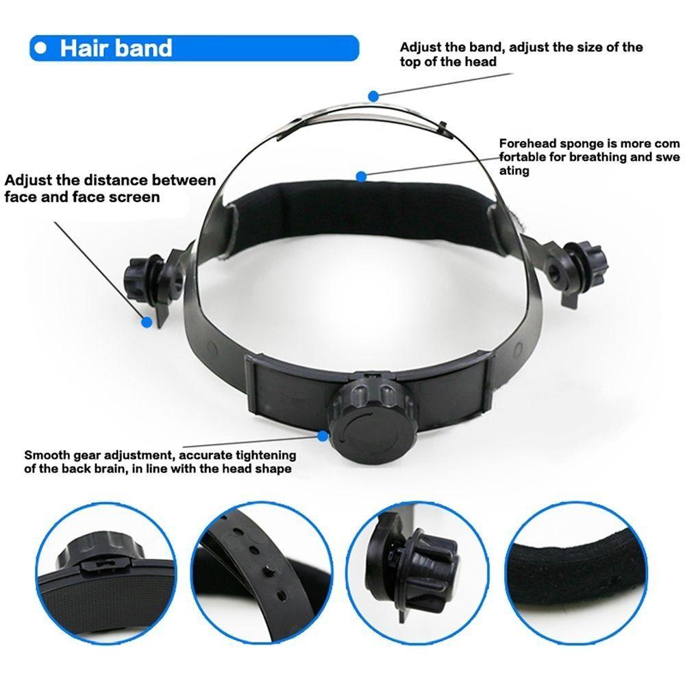 PC-Kunststoffschweißhelme Transparent Spritzschutz Schweißhelm Automatisches Abdunkeln 5 Farben Schweißvisier Schweißzubehör