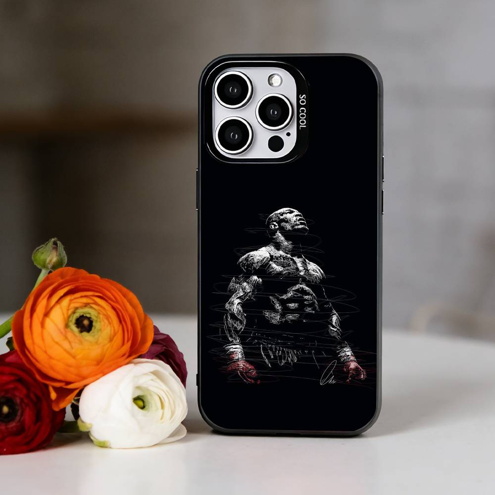 M-Mike Tyson Phone Case For iPhone 17,16,15,14,13,12,11 Plus,Pro Max,XS,Colorful Silver Phone case Funda Cover